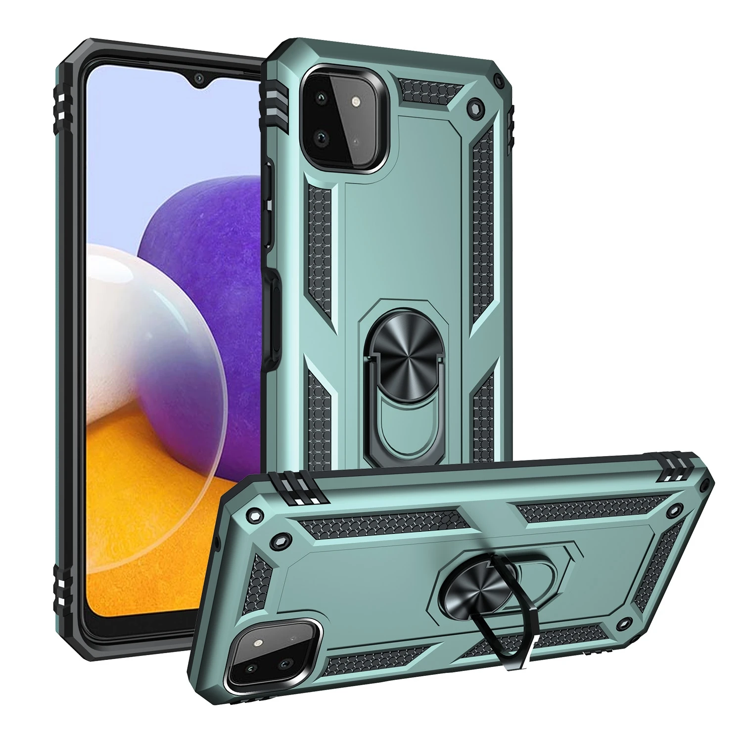 Shockproof TPU PC Protective Case Mobile Cell Phone Back Cover with Rotating Holder Phone Shell For Samsung Galaxy A22 5G
Shockproof TPU PC Protective Case Mobile Cell Phone Back Cover with Rotating Holder Phone Shell For Samsung Galaxy A22 5G