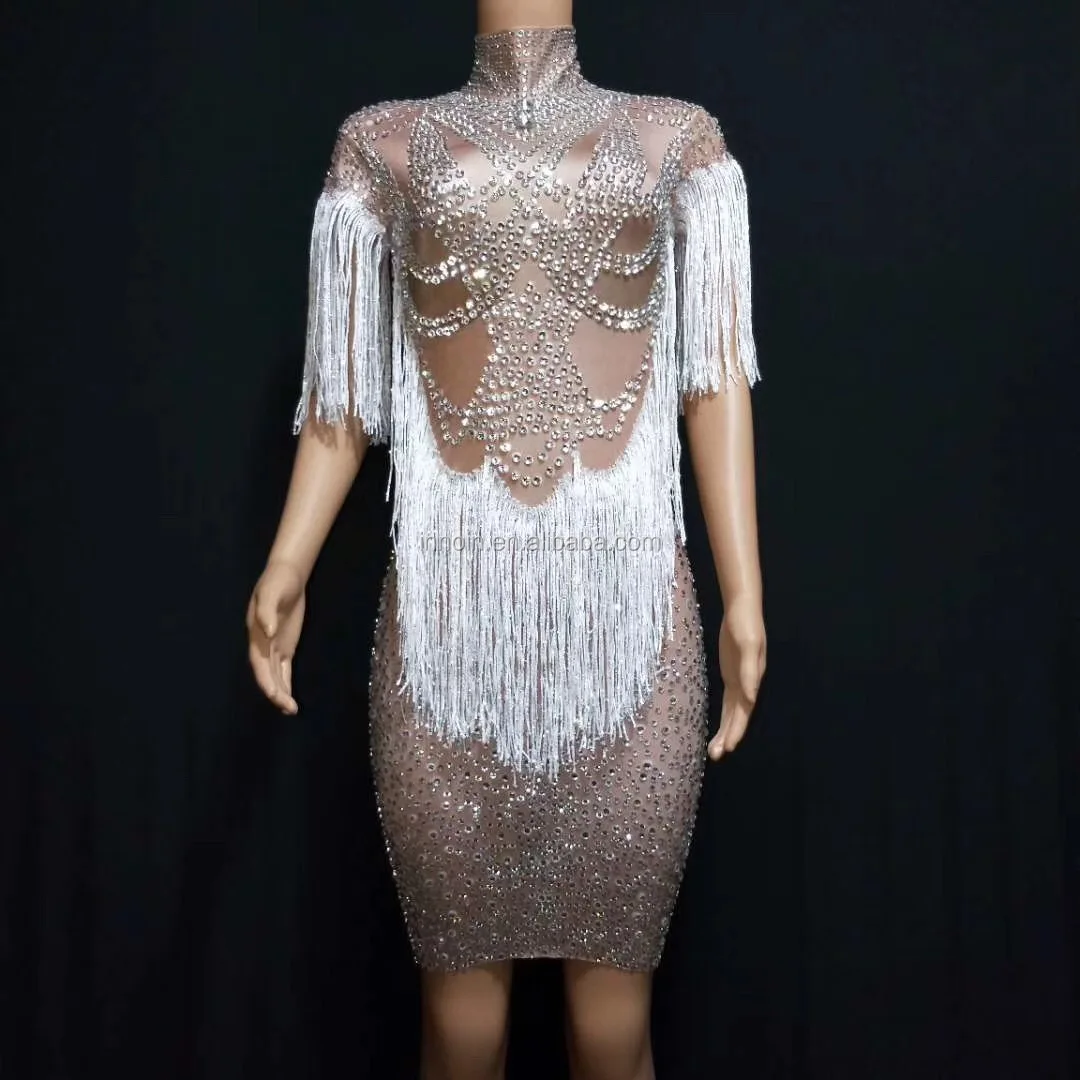 Sparkly Crystal Big Stretch Dress Women"s Evening Party Wear Full Rhinestone Tassel Jazz Dress Prom Birthday Celebrate Outfit
Sparkly Crystal Big Stretch Dress Women"s Evening Party Wear Full Rhinestone Tassel Jazz Dress Prom Birthday Celebrate Outfit