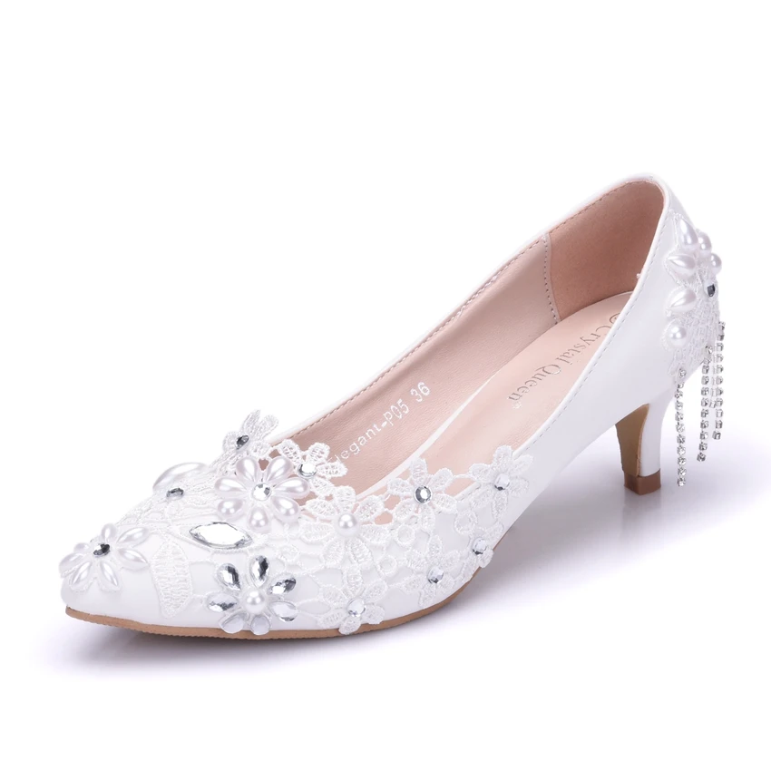 Pumps Women Shoes High Heels Women Wedding Shoes Lace White Flowers Pearl Bridal Shoes Low Heel BIG Size 43
Pumps Women Shoes High Heels Women Wedding Shoes Lace White Flowers Pearl Bridal Shoes Low Heel BIG Size 43