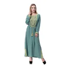 New Arrival Long Sleeve Muslim Dress With Embroidered