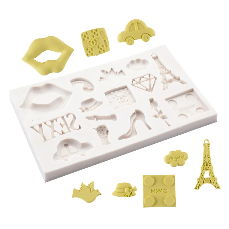 Fondant Cake Decoration Molds Girl car high heels car tower Chocolate Soap Wax Making Ice Tray Silicone Cake Tools, Pink or grey
Fondant Cake Decoration Molds Girl car high heels car tower Chocolate Soap Wax Making Ice Tray Silicone Cake Tools, Pink or grey