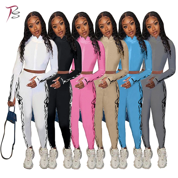 wholesale High neck printed thread casual sports women jogging suit set joggers, Accept custom made color
wholesale High neck printed thread casual sports women jogging suit set joggers, Accept custom made color