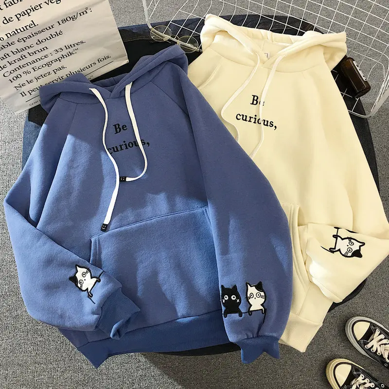 Women Winter Autumn Plush Fleece Hooded Sweatshirt Cute Plus Size Pockets Pullover Tops Harajuku Cat Printed Long Sleeve Hoodies
Women Winter Autumn Plush Fleece Hooded Sweatshirt Cute Plus Size Pockets Pullover Tops Harajuku Cat Printed Long Sleeve Hoodies