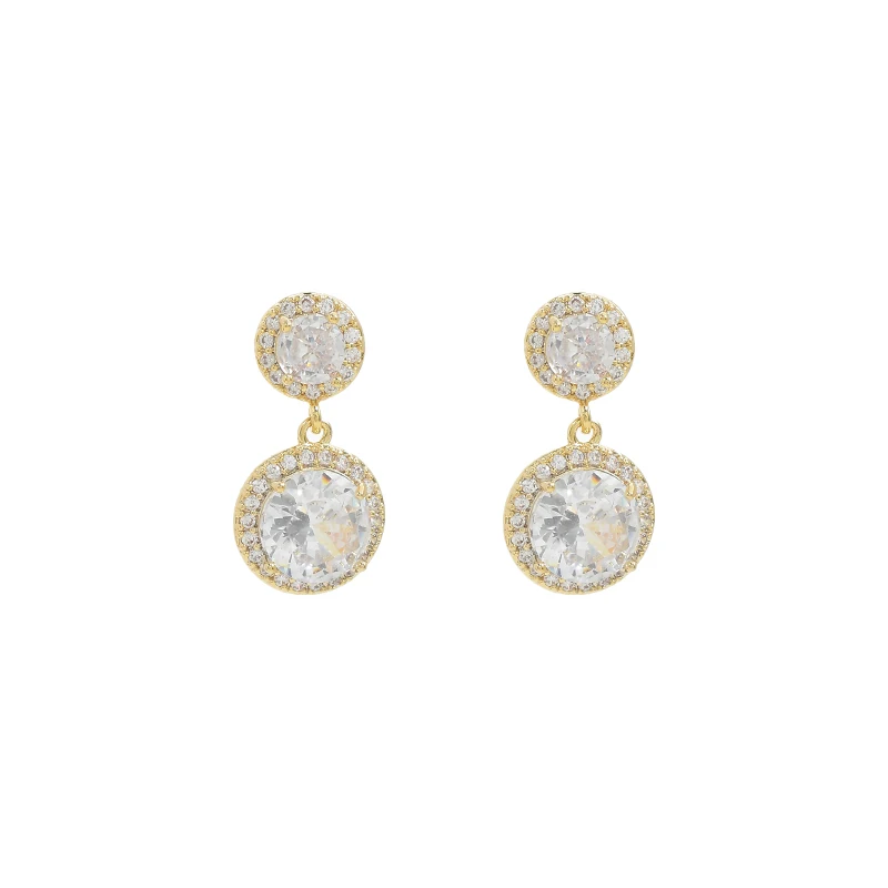 Korean version of fashion zircon temperament earrings female S925 silver needle round pendant earrings all matching earrings
Korean version of fashion zircon temperament earrings female S925 silver needle round pendant earrings all matching earrings