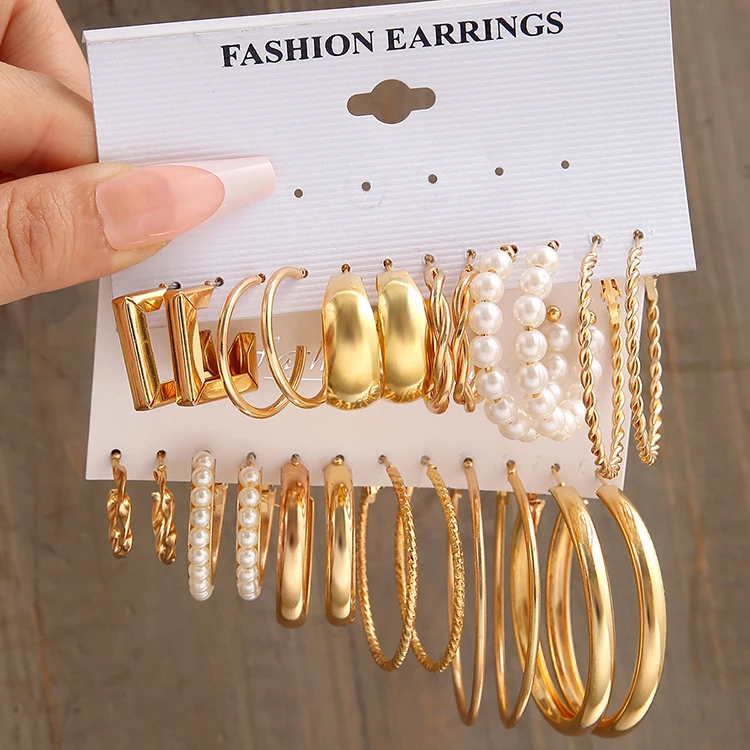 K098 Wholesale Punk Zircon Geometric Heart Metal Dangle Earrings Jewelry Vintage Gold Pearl Hoop Earrings Set for For Women
K098 Wholesale Punk Zircon Geometric Heart Metal Dangle Earrings Jewelry Vintage Gold Pearl Hoop Earrings Set for For Women