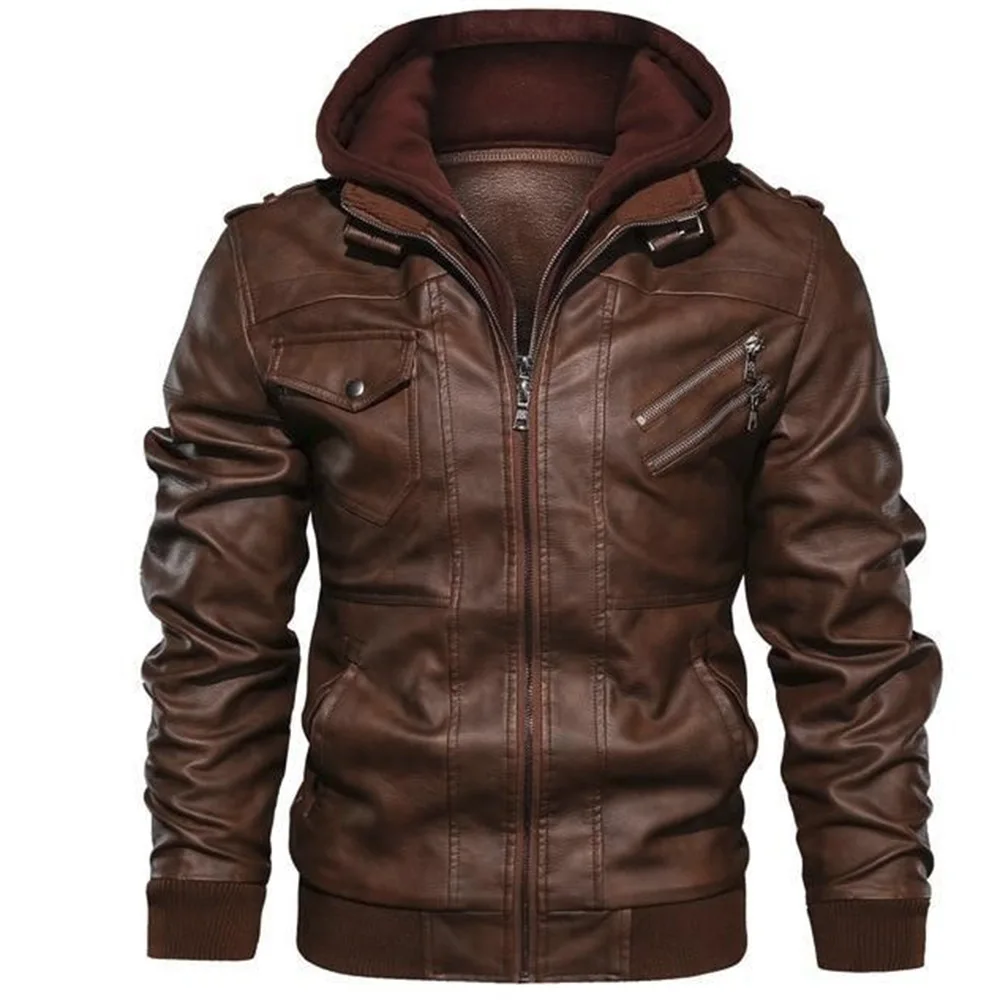 Men's Slim Fit Leather Jackets Autumn Casual Motorcycle PU Leather Zipper Jacket Coats Fashion Biker Outerwear Clothing, Customized color
Men's Slim Fit Leather Jackets Autumn Casual Motorcycle PU Leather Zipper Jacket Coats Fashion Biker Outerwear Clothing, Customized color
