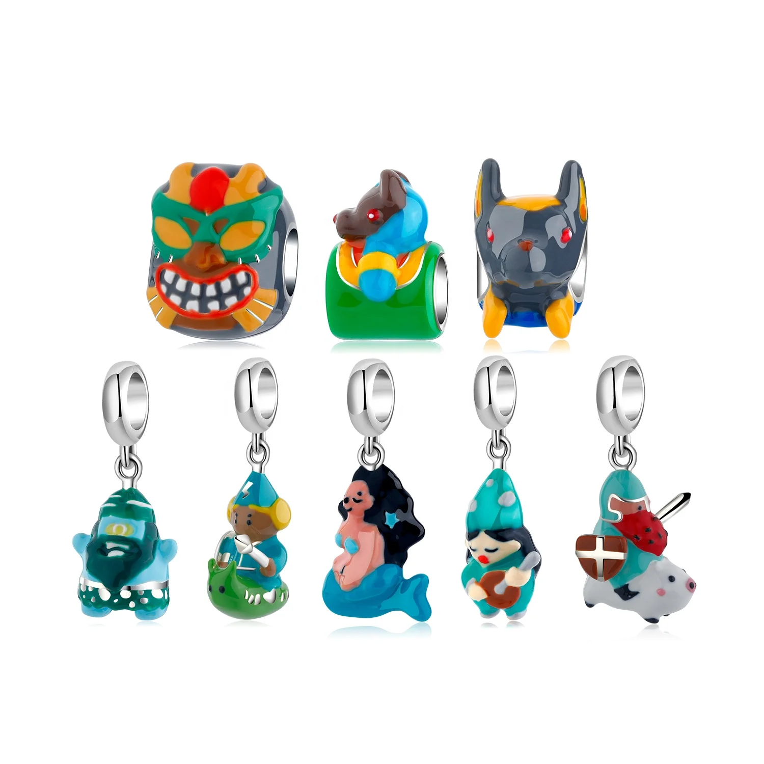 Designer Charms 925 Sterling Silver Cartoon character Cyclops Mermaid Enamel Beads pendant Jewelry Fit Women Bracelets Necklace
Designer Charms 925 Sterling Silver Cartoon character Cyclops Mermaid Enamel Beads pendant Jewelry Fit Women Bracelets Necklace