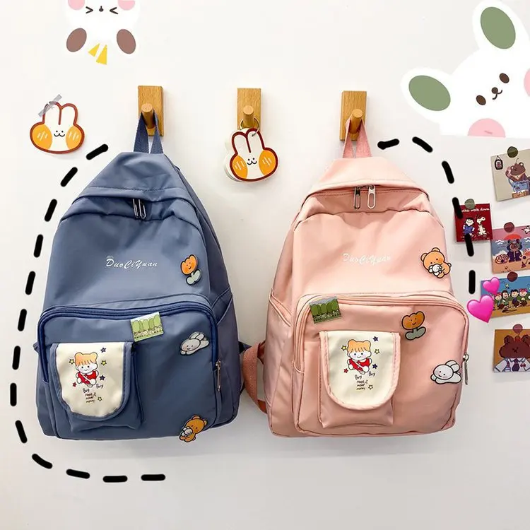 2021 Waterproof Canvas Large Capacity Student Backpack Casual Shoulder Bag Young Girl School Backpacks, As picture 
2021 Waterproof Canvas Large Capacity Student Backpack Casual Shoulder Bag Young Girl School Backpacks, As picture