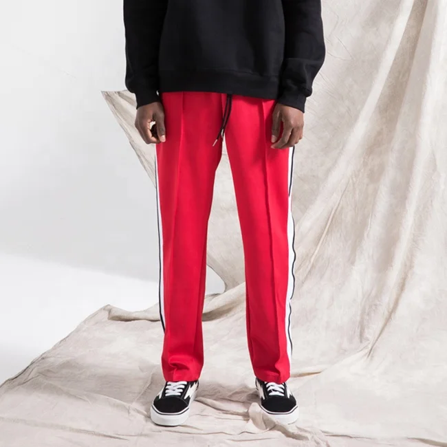 OEM fog high quality side stripe ankle zipper pants loose vintage straight couple casual workout tracksuits streetwear stock 
OEM fog high quality side stripe ankle zipper pants loose vintage straight couple casual workout tracksuits streetwear stock