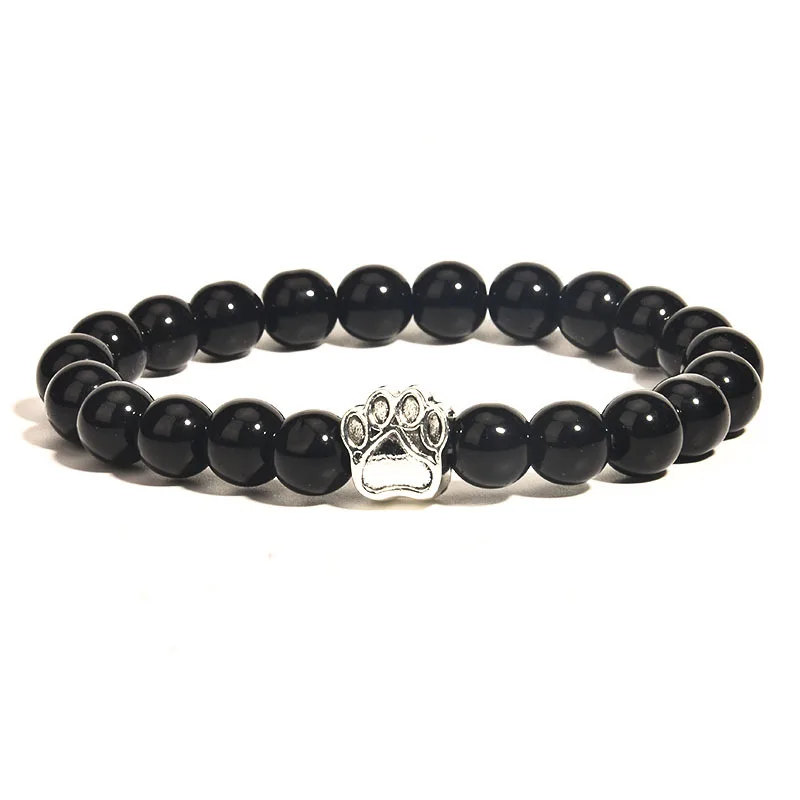 Vintage Black Natural Stone Healing Onyx Dog Elastic Stretch Paw Charm Beaded Bracelets
Vintage Black Natural Stone Healing Onyx Dog Elastic Stretch Paw Charm Beaded Bracelets