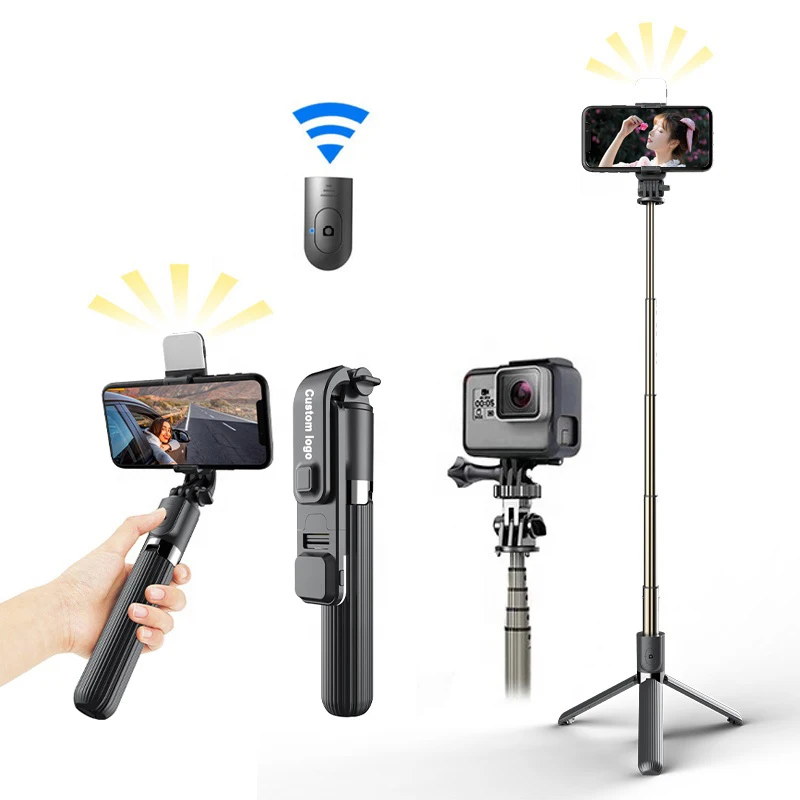 

Flexible Wireless Selfie Stick Tripod L03S Foldable Selfie Stick Fill Light 360 Degree Rotation with Remote Shutter