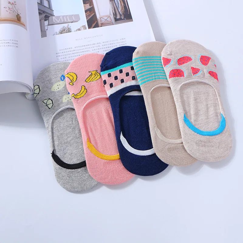 WIIPU Women's low-cut socks Fruit pattern cute silicone socks All-match invisible cotton socks
WIIPU Women's low-cut socks Fruit pattern cute silicone socks All-match invisible cotton socks