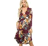zm51117h Autumn women fashion print v-neck dress 2020 hot sale lady dress