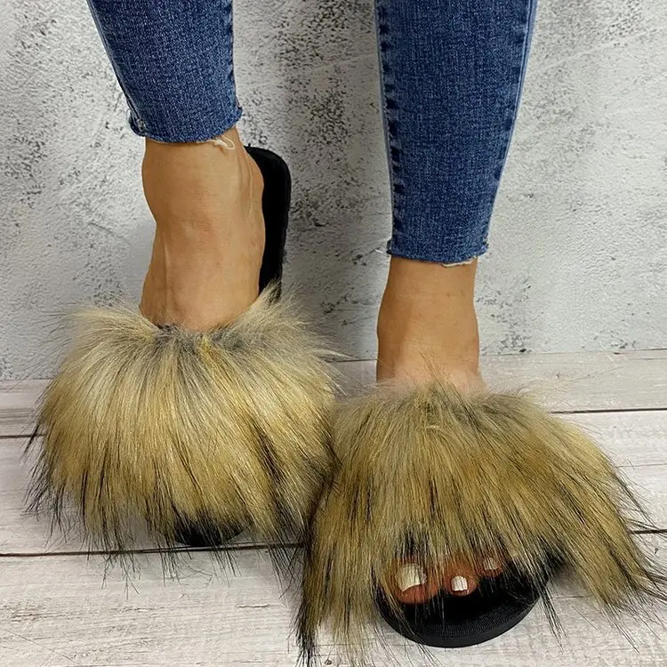 Women's Colorful Winter Raccoon Fox Leather Slides Wholesale Fashion Fur Slippers Fur Slides Logo Indoor Pvc Fur Slides Sandal, Color
Women's Colorful Winter Raccoon Fox Leather Slides Wholesale Fashion Fur Slippers Fur Slides Logo Indoor Pvc Fur Slides Sandal, Color