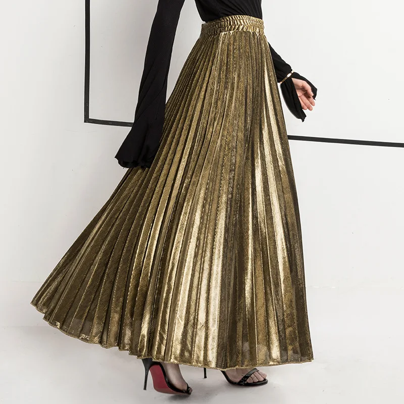 2021 Wholesale High Quality High Waist Elastic Knit Skirt Women Plus Size Gold Long Beach Dress Girls Maxi Pleated Skirt, As picture
2021 Wholesale High Quality High Waist Elastic Knit Skirt Women Plus Size Gold Long Beach Dress Girls Maxi Pleated Skirt, As picture