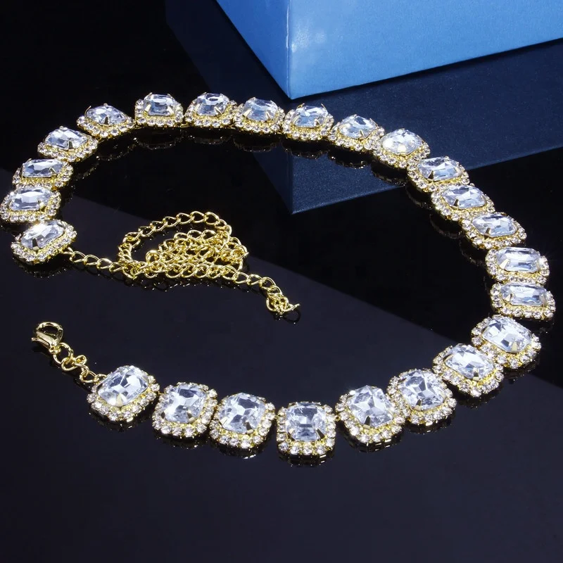 Luxury Square Shiny Rhinestone Tennis Chain Necklace Ice Out Bling Charm Hip Hop Jewelry Choker Necklace
Luxury Square Shiny Rhinestone Tennis Chain Necklace Ice Out Bling Charm Hip Hop Jewelry Choker Necklace
