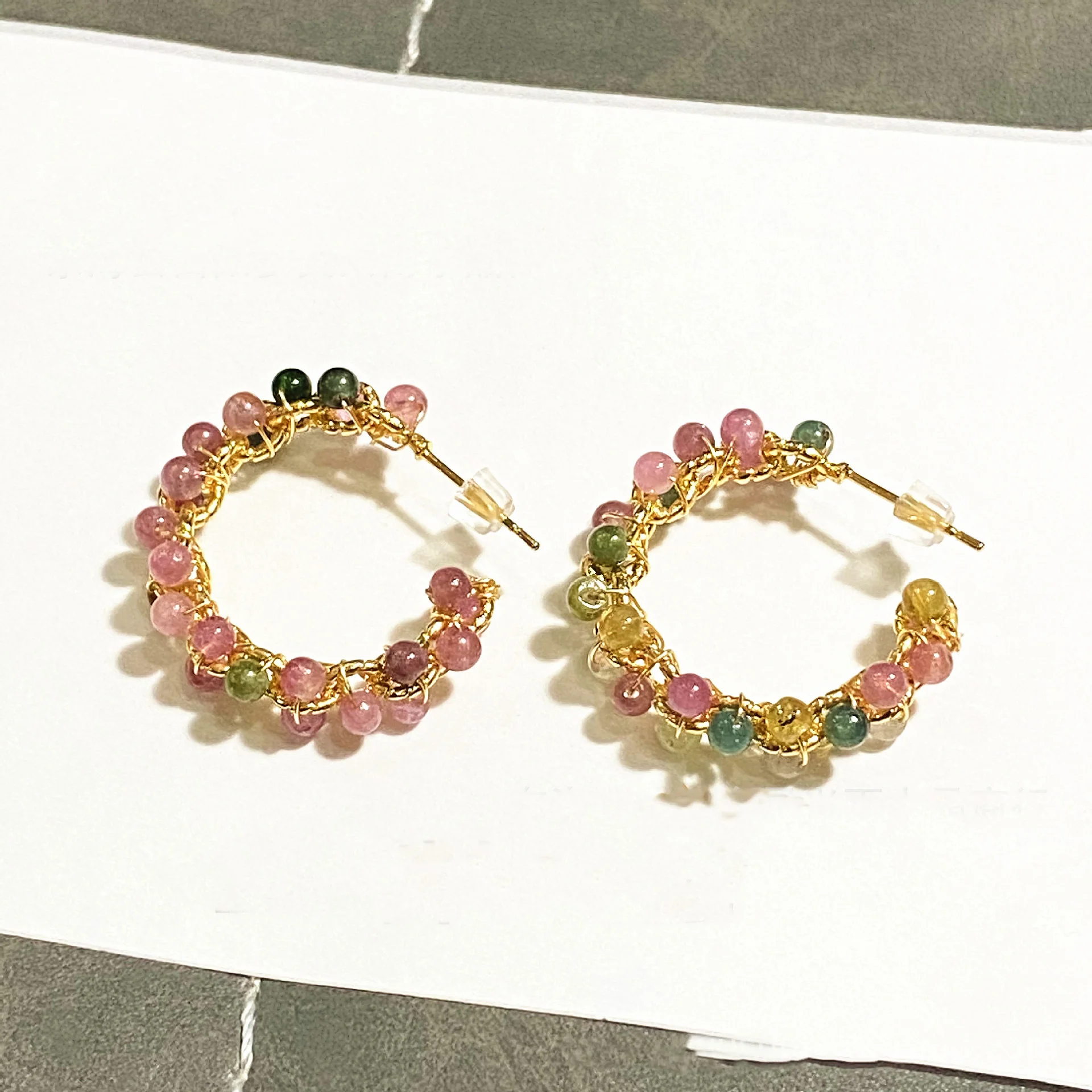 2021 hot sell natural colored 14k gold plated handmade c-shaped tourmaline jewelry earrings women, As pictures
2021 hot sell natural colored 14k gold plated handmade c-shaped tourmaline jewelry earrings women, As pictures