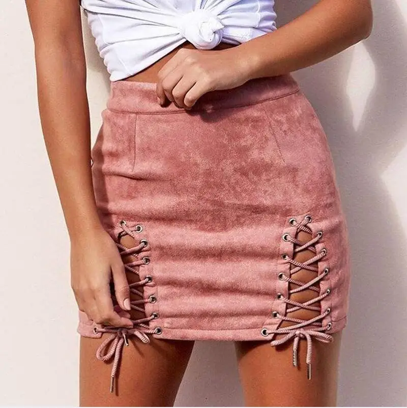 Womens Sexy High Waist Leather Vintage Lace Up Bodycon Faux Suede Split Tight Mini Skirt
Womens Sexy High Waist Leather Vintage Lace Up Bodycon Faux Suede Split Tight Mini Skirt