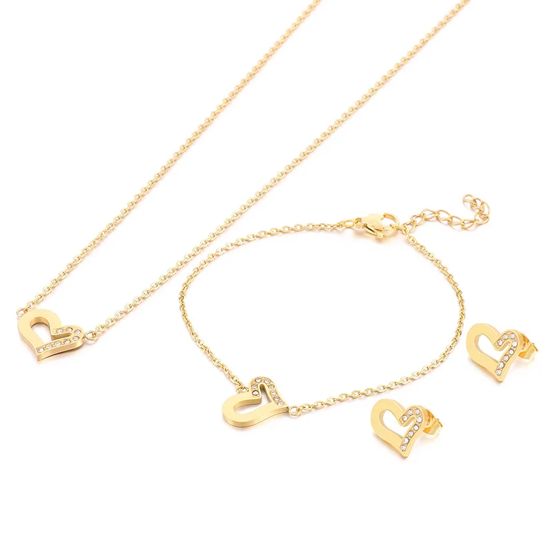 Kalen 3 Pieces Set Stainless Steel Jewelry Sets Hollow Heart Necklace Bracelet Earrings
Kalen 3 Pieces Set Stainless Steel Jewelry Sets Hollow Heart Necklace Bracelet Earrings