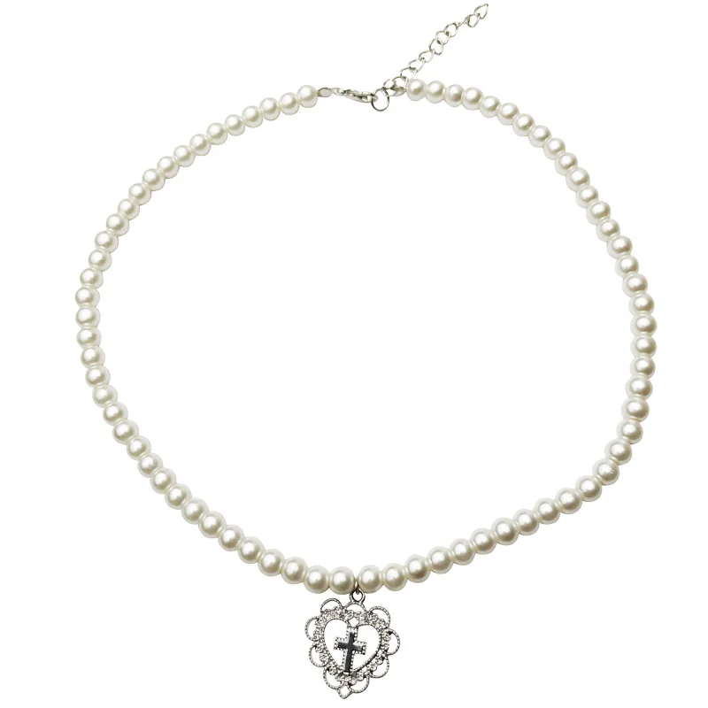 Punk Gothic Harajuku Pearl Chain Hollow Heart Shaped Pendant Retro Court Cross Choker Necklace Fashion Jewelry for Women Girls, White
Punk Gothic Harajuku Pearl Chain Hollow Heart Shaped Pendant Retro Court Cross Choker Necklace Fashion Jewelry for Women Girls, White