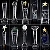 Wholesale cheap Blank clean K9 crystal Hands Transparent Thumbs engraving glass award medals Trophy