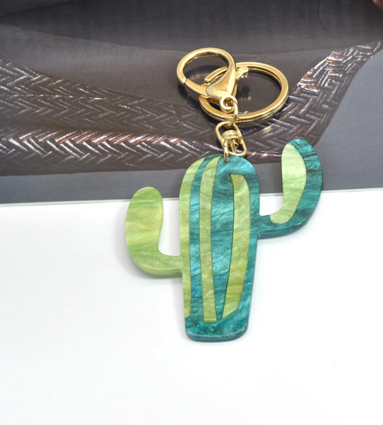 Fashion Resin Tree style key chain for women colorful acrylic keychain custom