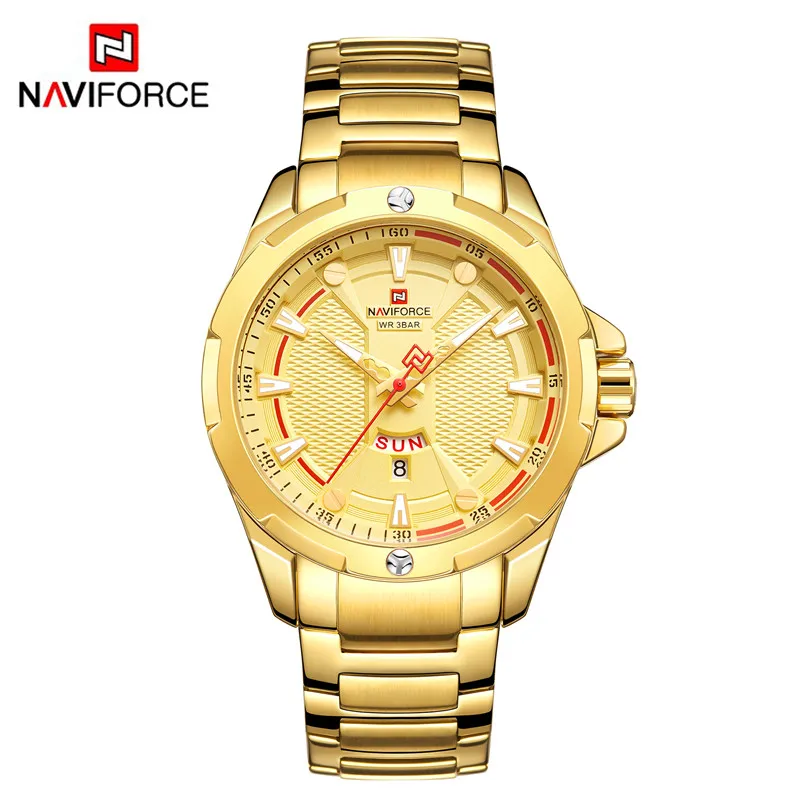 NAVIFORCE 9161 Military Fashion Gold Watch Men Luxury Quartz Wrist Watch Sport Casual Clock Waterproof Watches Relogio Masculino
NAVIFORCE 9161 Military Fashion Gold Watch Men Luxury Quartz Wrist Watch Sport Casual Clock Waterproof Watches Relogio Masculino