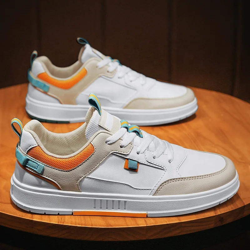 2021 Men Casual Shoes New Lace-up Comfortable Board Shoes Men Fashion Sneakers Non-slip Breathable Men Vulcanize Shoes, White-blue,white-orange,white-black
2021 Men Casual Shoes New Lace-up Comfortable Board Shoes Men Fashion Sneakers Non-slip Breathable Men Vulcanize Shoes, White-blue,white-orange,white-black