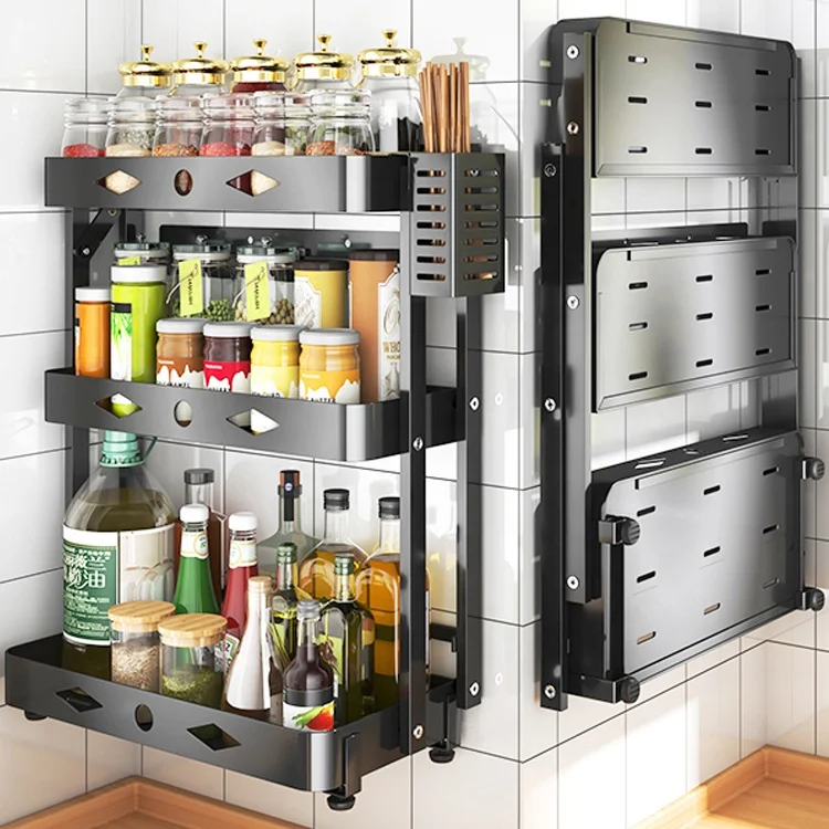 New Home 2-Layer Kitchen Folding Countertop Spice Bottle Storage Rack Multifunctional Sauce Storage Rack, Black
New Home 2-Layer Kitchen Folding Countertop Spice Bottle Storage Rack Multifunctional Sauce Storage Rack, Black