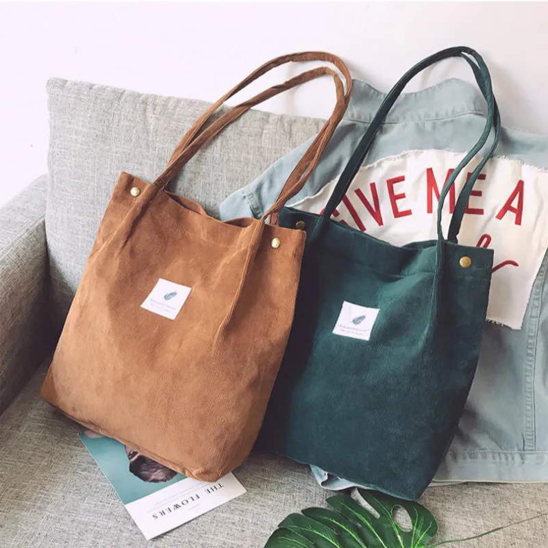 Bags for Women Corduroy Shoulder Bag Reusable Shopping Bags Casual Tote Female Handbag
Bags for Women Corduroy Shoulder Bag Reusable Shopping Bags Casual Tote Female Handbag