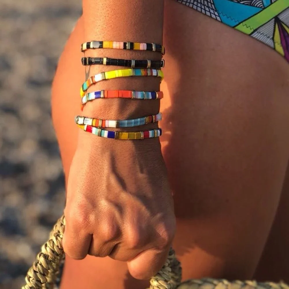 Ins style hot sale personality fashion TILA handmade beaded bracelets bangles for women, Colorful
Ins style hot sale personality fashion TILA handmade beaded bracelets bangles for women, Colorful
