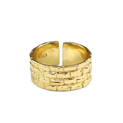 Elegant Fashion Wall Texture Opening Ring 2021 New Arrival 18K Gold Plated Fence Shaped Open Finger Rings For Girls
Elegant Fashion Wall Texture Opening Ring 2021 New Arrival 18K Gold Plated Fence Shaped Open Finger Rings For Girls
