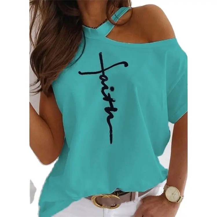 Girls Off Shoulder Tshirt Short Sleeve 5XL Tshirts Halter Letter print Summer Casual 100% Cotton Women's T-Shirts Tops Women
Girls Off Shoulder Tshirt Short Sleeve 5XL Tshirts Halter Letter print Summer Casual 100% Cotton Women's T-Shirts Tops Women