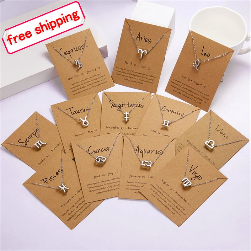 Free Shipping's items Wholesale 12 Zodiac Sign Necklace Pendants Charm Gold Chain Astrology jewelry bijoux femme 
Free Shipping's items Wholesale 12 Zodiac Sign Necklace Pendants Charm Gold Chain Astrology jewelry bijoux femme