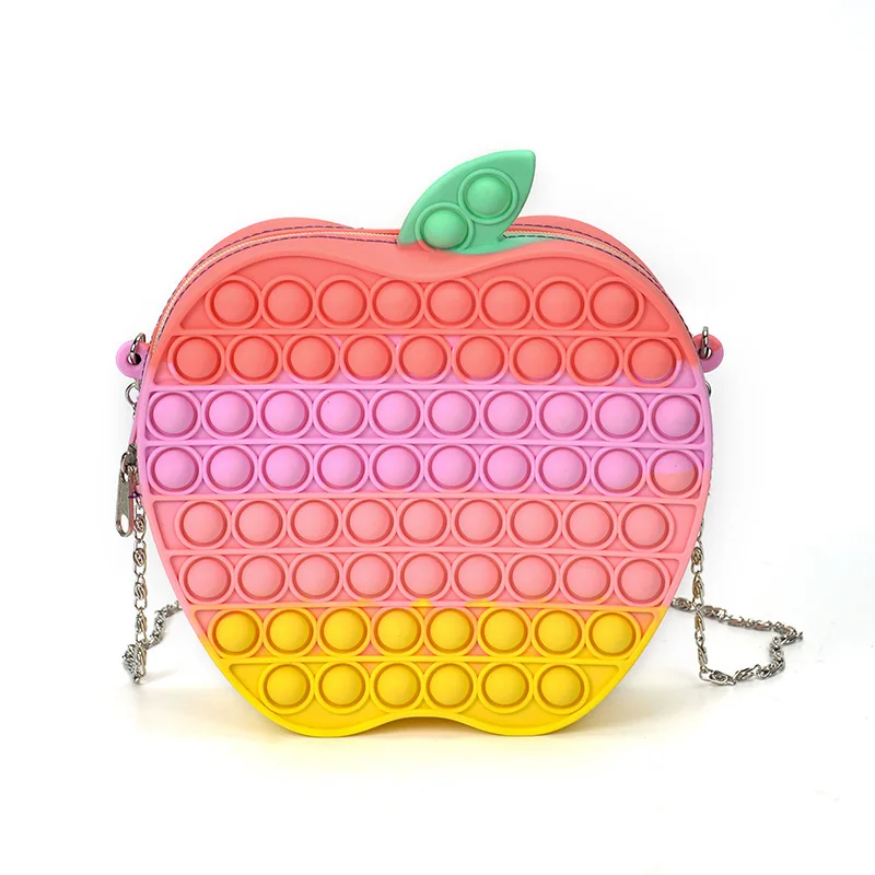2021 hot sale girls bubble purse and handbags kids colorful apple shape pop it purse, 4colors
2021 hot sale girls bubble purse and handbags kids colorful apple shape pop it purse, 4colors