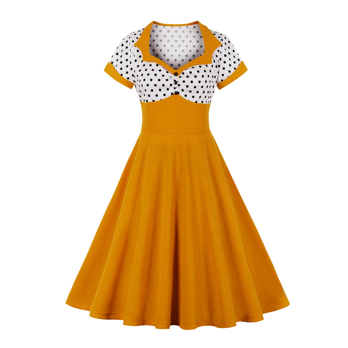 Dress for women square-cut collar wave point stitching big swing casual fashion dresses
Dress for women square-cut collar wave point stitching big swing casual fashion dresses