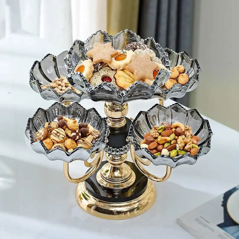 European and American style desktop 2-layer crystal glass fruit tray for Home Decor, Transparent
European and American style desktop 2-layer crystal glass fruit tray for Home Decor, Transparent