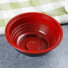 Plastic rice salad soup food container wholesale disposable 550ml red black bowl with lid