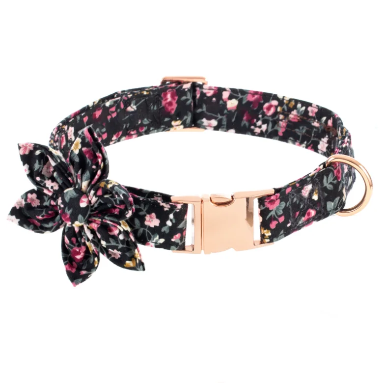 Floral Dog Bow Tie Cotton Rose Gold Metal Buckle Luxury Dog Collars And Leashes Pet Dog Collar, Customized color
Floral Dog Bow Tie Cotton Rose Gold Metal Buckle Luxury Dog Collars And Leashes Pet Dog Collar, Customized color