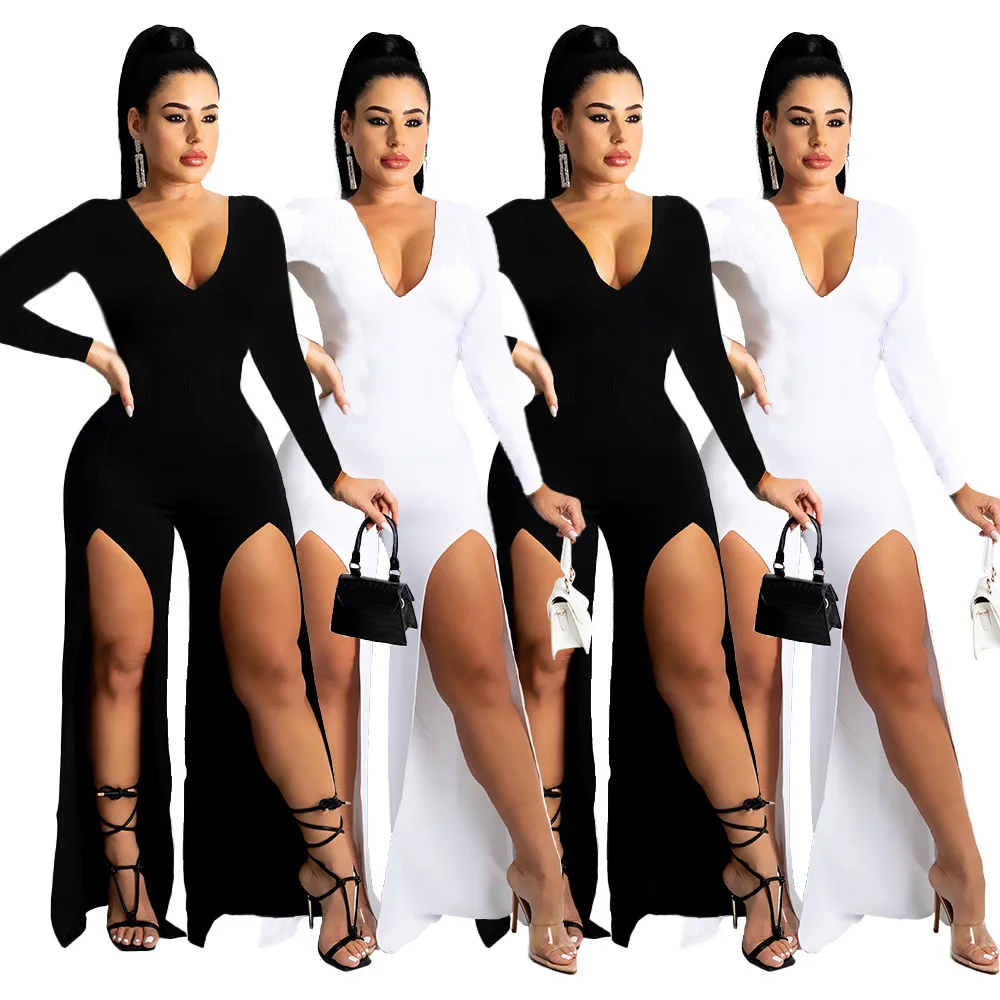 Womens Fall Clothing 2021 Long Wide Leg Split Playsuit Sexy Long Sleeve Designer Jumpsuit Streetwear, Picture color
Womens Fall Clothing 2021 Long Wide Leg Split Playsuit Sexy Long Sleeve Designer Jumpsuit Streetwear, Picture color