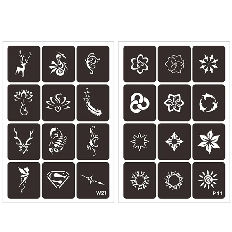 painting tattoo stencil and glitter tattoo stencil for Body Art customize design, Black
painting tattoo stencil and glitter tattoo stencil for Body Art customize design, Black