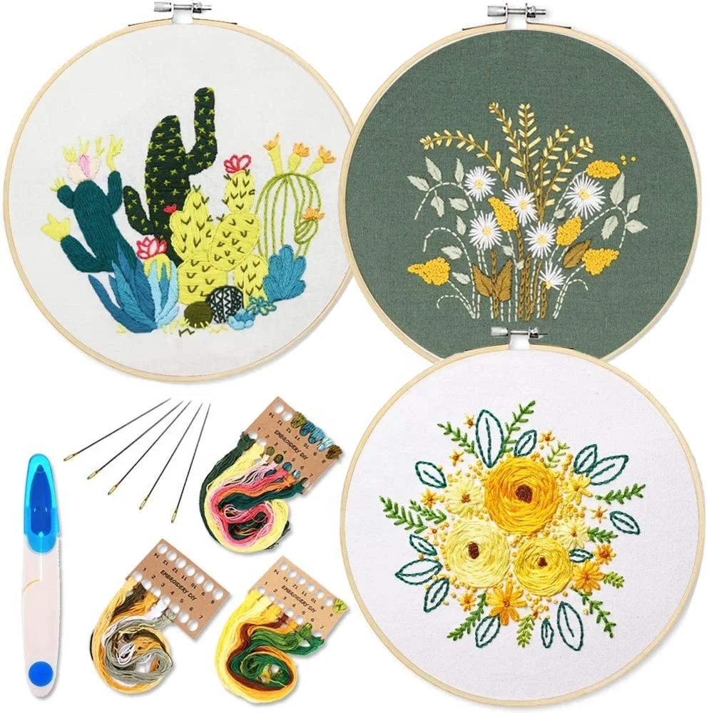 Embroidery Starter Kit Cross Stitch Kit Home Decoration Textile & Fabric Artificial 3pcs Include Embroidery with Pattern 3 Sets
Embroidery Starter Kit Cross Stitch Kit Home Decoration Textile & Fabric Artificial 3pcs Include Embroidery with Pattern 3 Sets