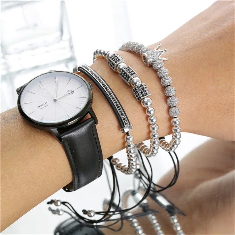 Creative New Design Fashion Jewelry Gold Hollow Black Diamond Ball Crown Copper 3 Piece Set Of Men's Bracelet, Gold, silver, rose gold, black
Creative New Design Fashion Jewelry Gold Hollow Black Diamond Ball Crown Copper 3 Piece Set Of Men's Bracelet, Gold, silver, rose gold, black