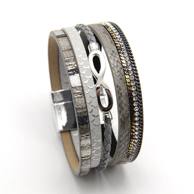 Infinite PU Leather Bracelet for Women Jewelry Fashion Bohemian Braided Multilayer Charm Wide Bracelets Bangles(SK1376), As picture
Infinite PU Leather Bracelet for Women Jewelry Fashion Bohemian Braided Multilayer Charm Wide Bracelets Bangles(SK1376), As picture