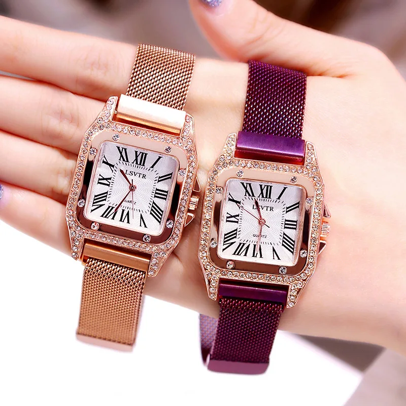 Luxury Rose Gold Women Waterproof Magnetic Bracelet Watch Fashion Diamond Ladies Square Quartz Wristwatch (KWT2154), As the picture
Luxury Rose Gold Women Waterproof Magnetic Bracelet Watch Fashion Diamond Ladies Square Quartz Wristwatch (KWT2154), As the picture