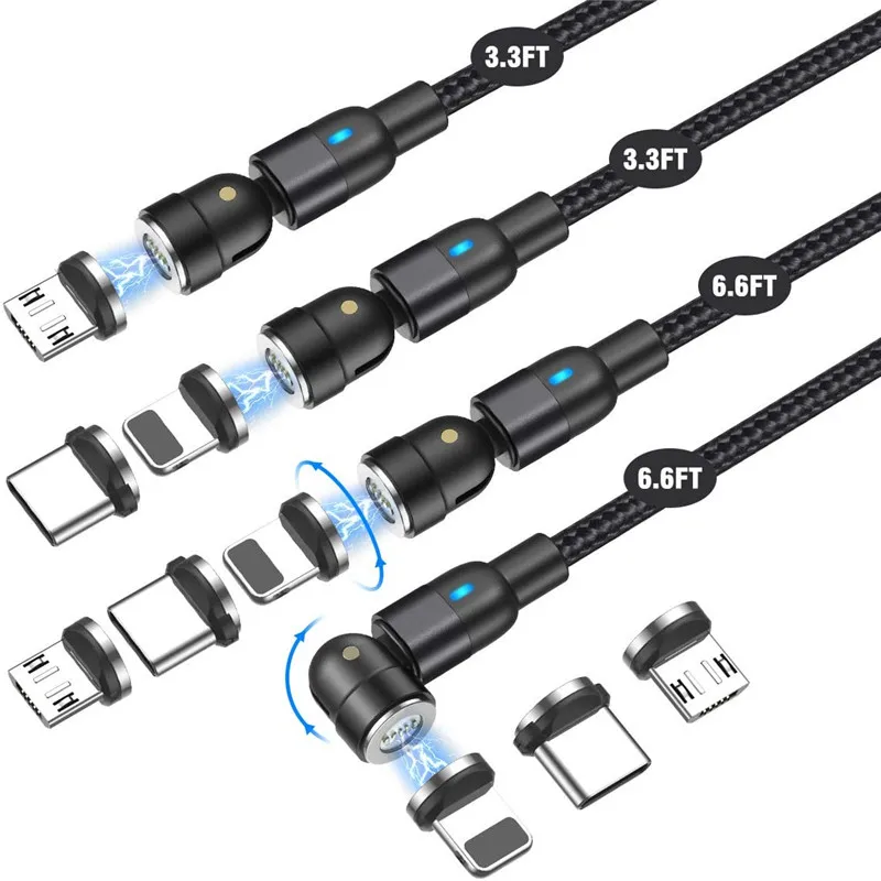 Magnetic Charging Cable 3FT/6FT Fast Charging and Data Transfer Magnetic USB Cable 540Rotation Magnetic Phone Charger Cable, Black white
Magnetic Charging Cable 3FT/6FT Fast Charging and Data Transfer Magnetic USB Cable 540Rotation Magnetic Phone Charger Cable, Black white