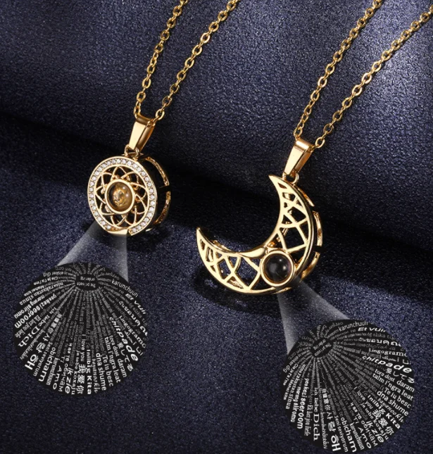 2022 new arrivals Valentine's Day couples 100 kinds of different fonts I love you Moon and stars projection necklace custom, Picture shows
2022 new arrivals Valentine's Day couples 100 kinds of different fonts I love you Moon and stars projection necklace custom, Picture shows