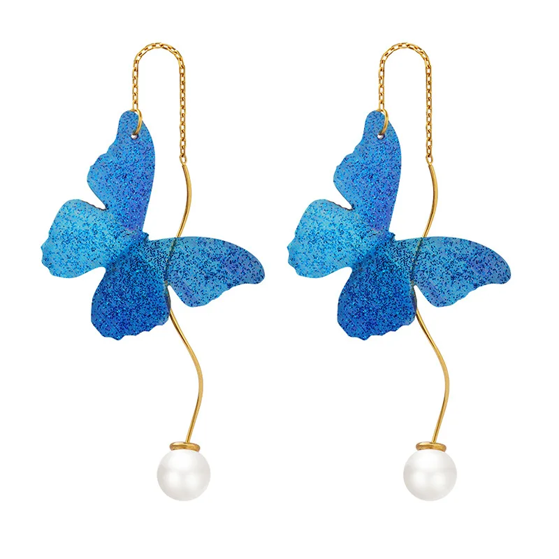 Carline Wholesale Jewelry Fashion Long Butterfly Earrings Personality Gold Plated Stainless Steel Pearl Earrings For Women
Carline Wholesale Jewelry Fashion Long Butterfly Earrings Personality Gold Plated Stainless Steel Pearl Earrings For Women