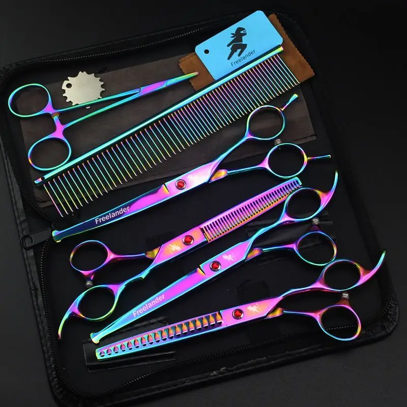

free shipping 7.0 inch Professional hair scissors salon scissor barber thinning shears hairdressing scissors set