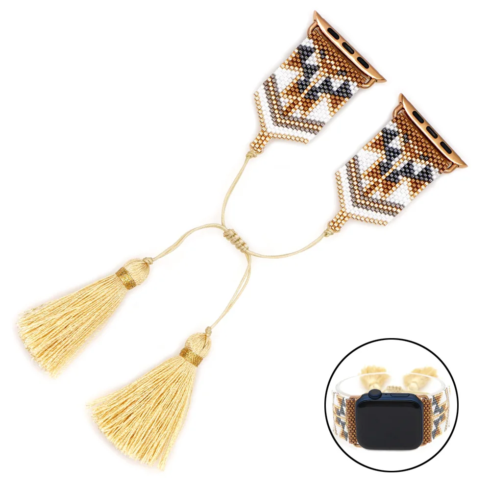 Miyuki Delica Seed Beads Fashion Jewelry Bracelet Boho Accessories Beaded Smart Apple Watch Band
Miyuki Delica Seed Beads Fashion Jewelry Bracelet Boho Accessories Beaded Smart Apple Watch Band